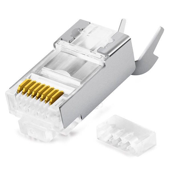 Разъем RJ45 8P8C Cat6A FTP с зажимом для кабеля